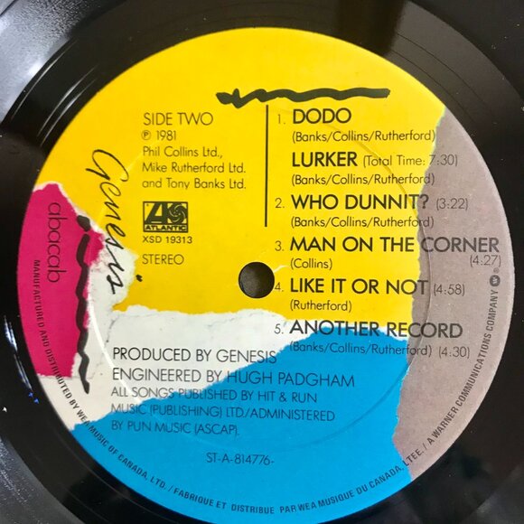 GENESIS Abacab 1981 Vinyl Record LP Atlantic Recording Used Untested - Picture 8 of 8